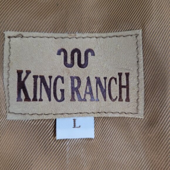 King Ranch Brown Genuine Suede Leather Western Lined Buttoned Vest Size Large L - Picture 3 of 16